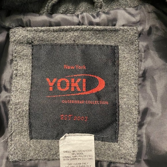 Yoki New York Outerwear Collection Peacoat Jacket Double Breasted Size M Gray - Picture 7 of 8